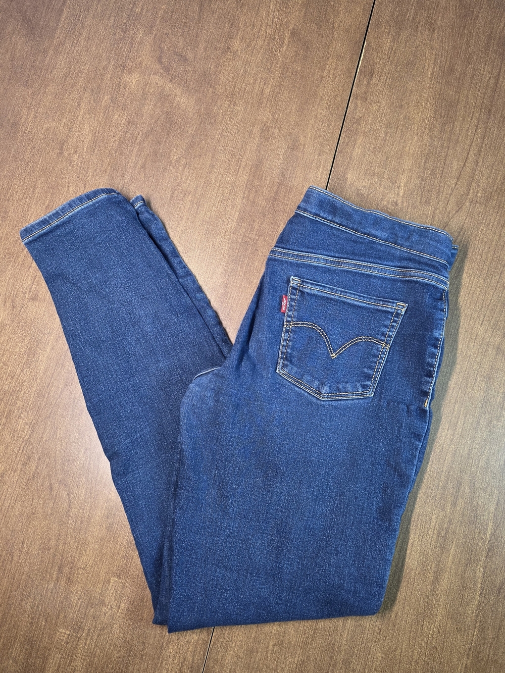 Levi's Girls Pull-On Stretch Skinny
Jegging Jeans Blue Denim Size 16
Adj Waist